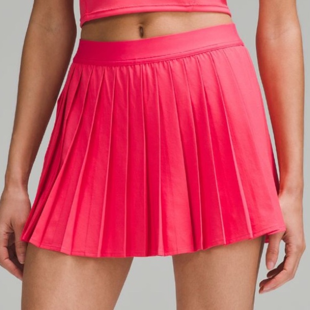 Lululemon pink high rise pleated tennis skirt